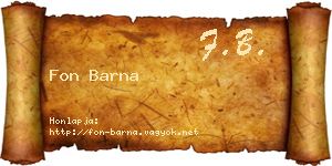Fon Barna névjegykártya