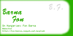 barna fon business card